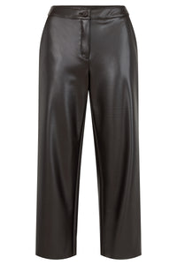 ROBELL Cloe 09 Faux Leather Crop Trouser 65cm - Dark Brown