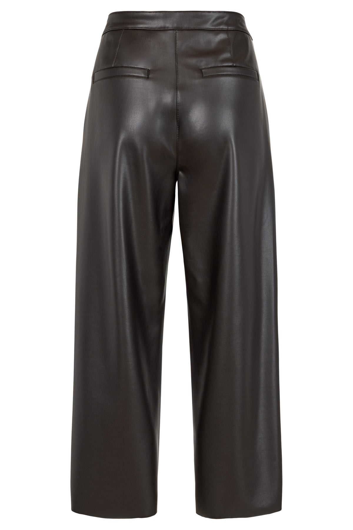 ROBELL Cloe 09 Faux Leather Crop Trouser 65cm - Dark Brown
