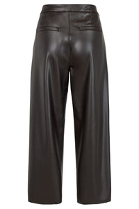 ROBELL Cloe 09 Faux Leather Crop Trouser 65cm - Dark Brown