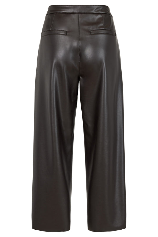 ROBELL Cloe 09 Faux Leather Crop Trouser 65cm - Dark Brown