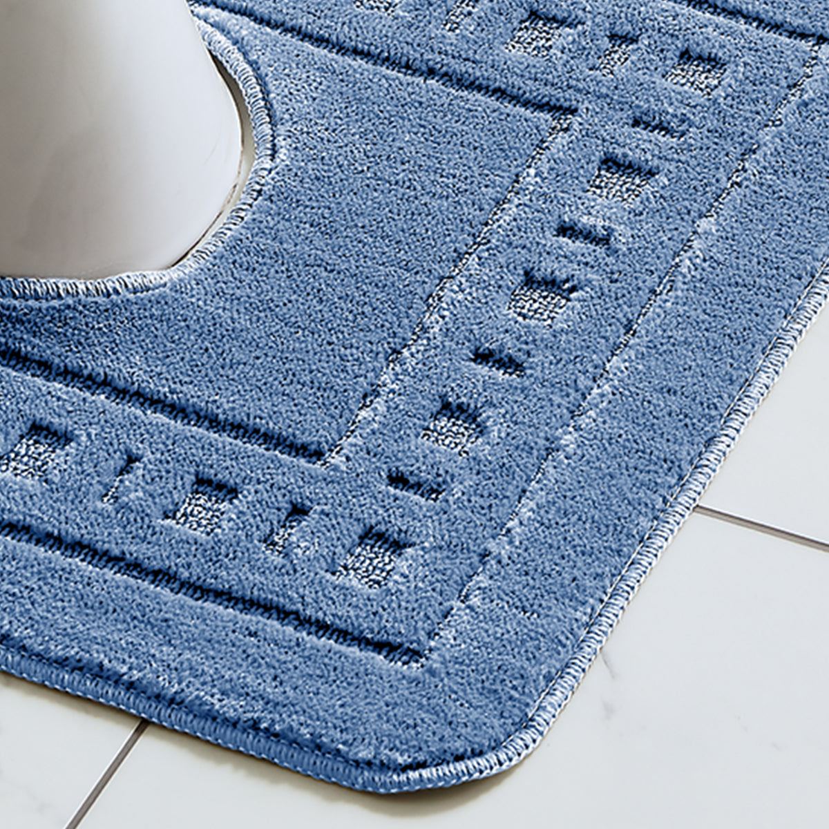 CATHERINE LANSFIELD Armoni Bath and Pedestal Mat Set - Blue