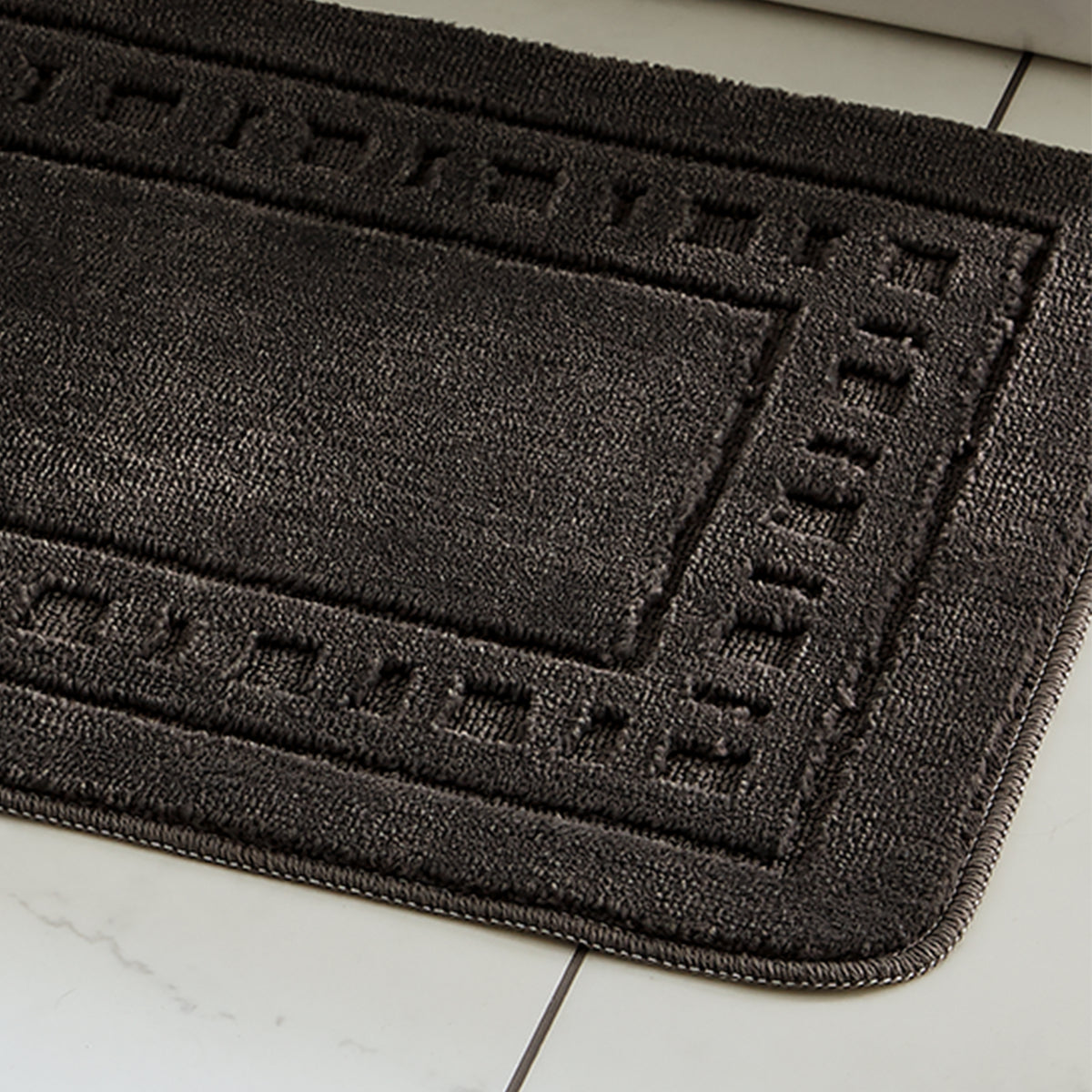 CATHERINE LANSFIELD Armoni Bath and Pedestal Mat Set - Charcoal