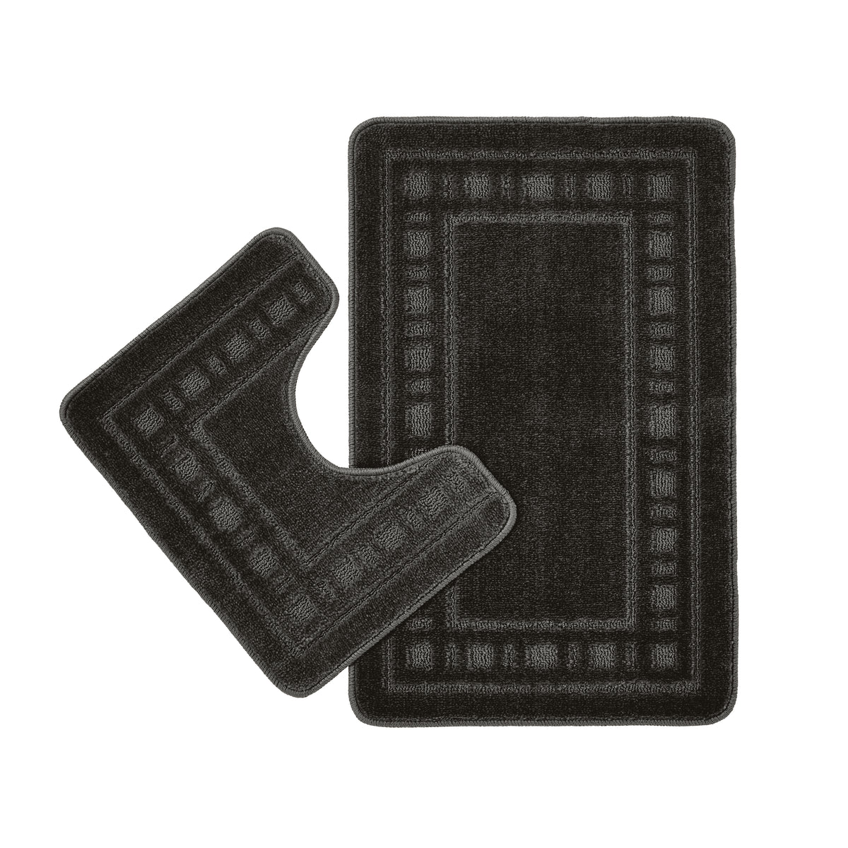 CATHERINE LANSFIELD Armoni Bath and Pedestal Mat Set - Charcoal