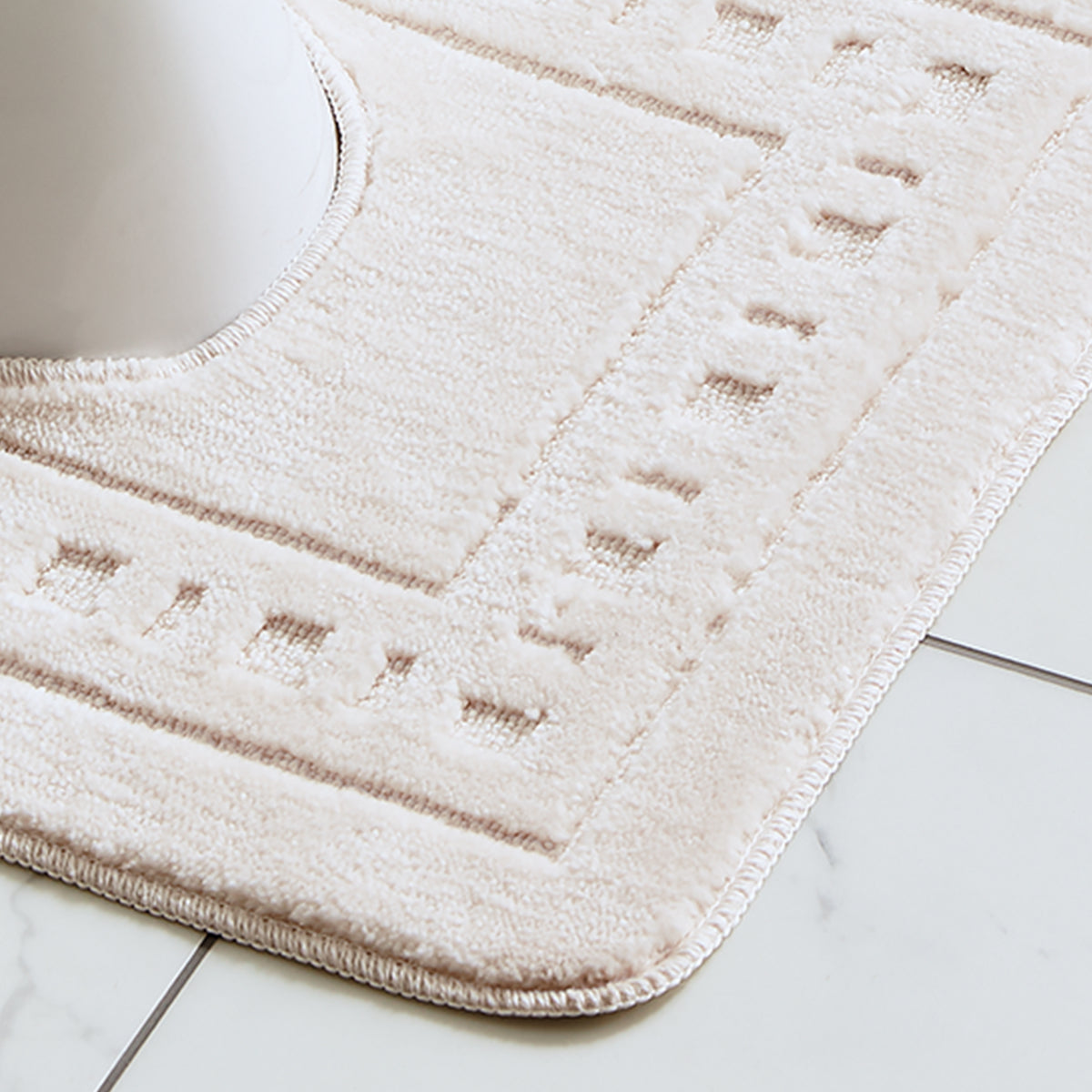 CATHERINE LANSFIELD Armoni Bath and Pedestal Mat Set - Cream