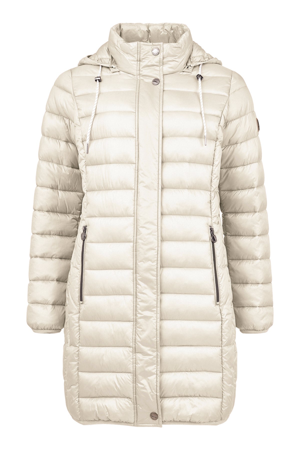 FRANDSEN Quilted Windproof Hooded Down Coat - Cream