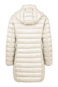 FRANDSEN Quilted Windproof Hooded Down Coat - Cream