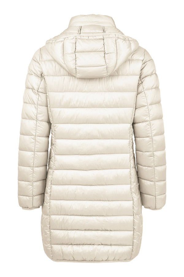 FRANDSEN Quilted Windproof Hooded Down Coat - Cream