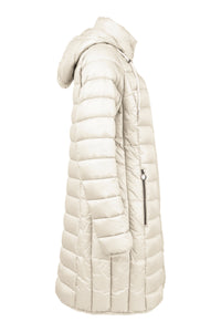 FRANDSEN Quilted Windproof Hooded Down Coat - Cream