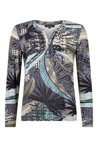 SUNDAY V-Neck Print Top