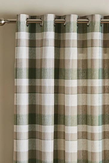 CATHERINE LANSFIELD : Brushed Cotton Thermal Check Curtains