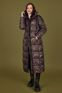NORMANN Longline Animal Print Padded Coat