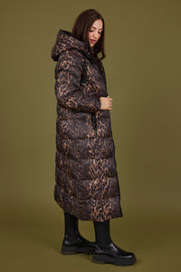 NORMANN Longline Animal Print Padded Coat