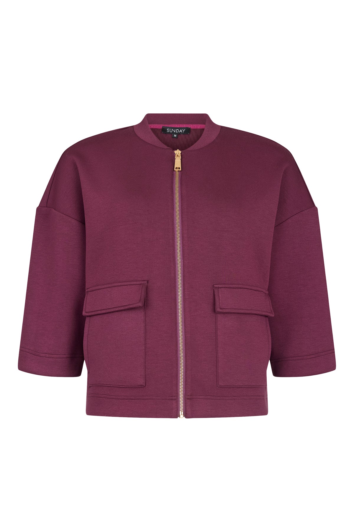 SUNDAY 3/4 Sleeve FZ Jacket - Plum