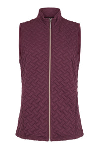 SUNDAY Full Zip Textured Gilet - Plum
