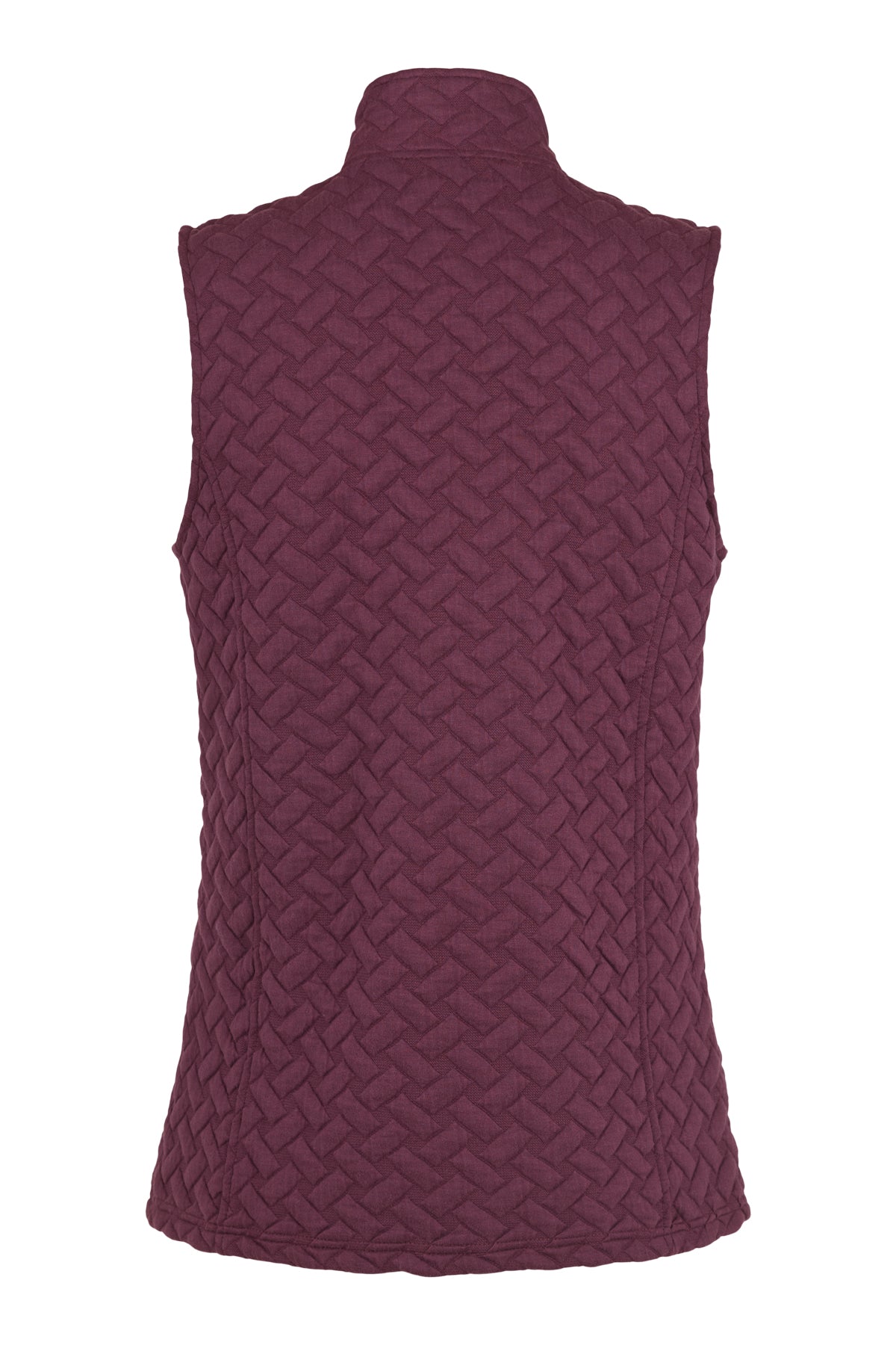 SUNDAY Full Zip Textured Gilet - Plum