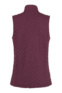 SUNDAY Full Zip Textured Gilet - Plum