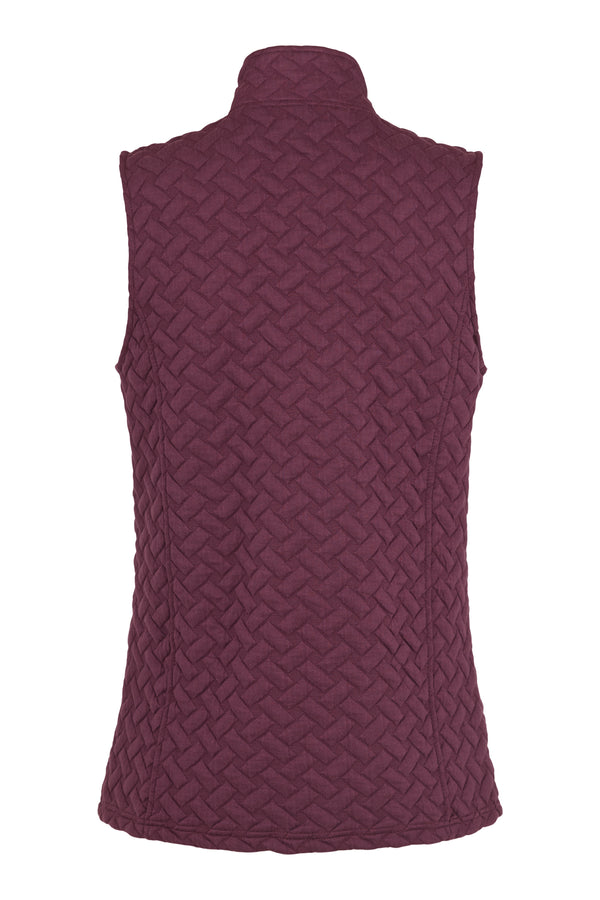 SUNDAY Full Zip Textured Gilet - Plum