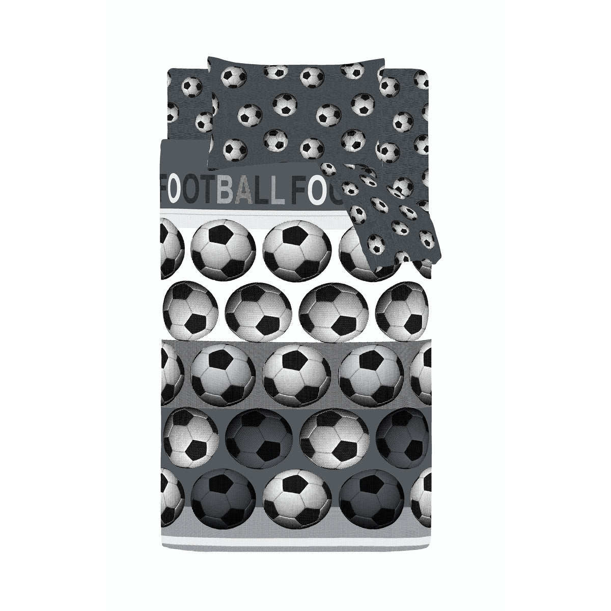 CATHERINE LANSFIELD Football Kids Duvet Cover Set - Grey