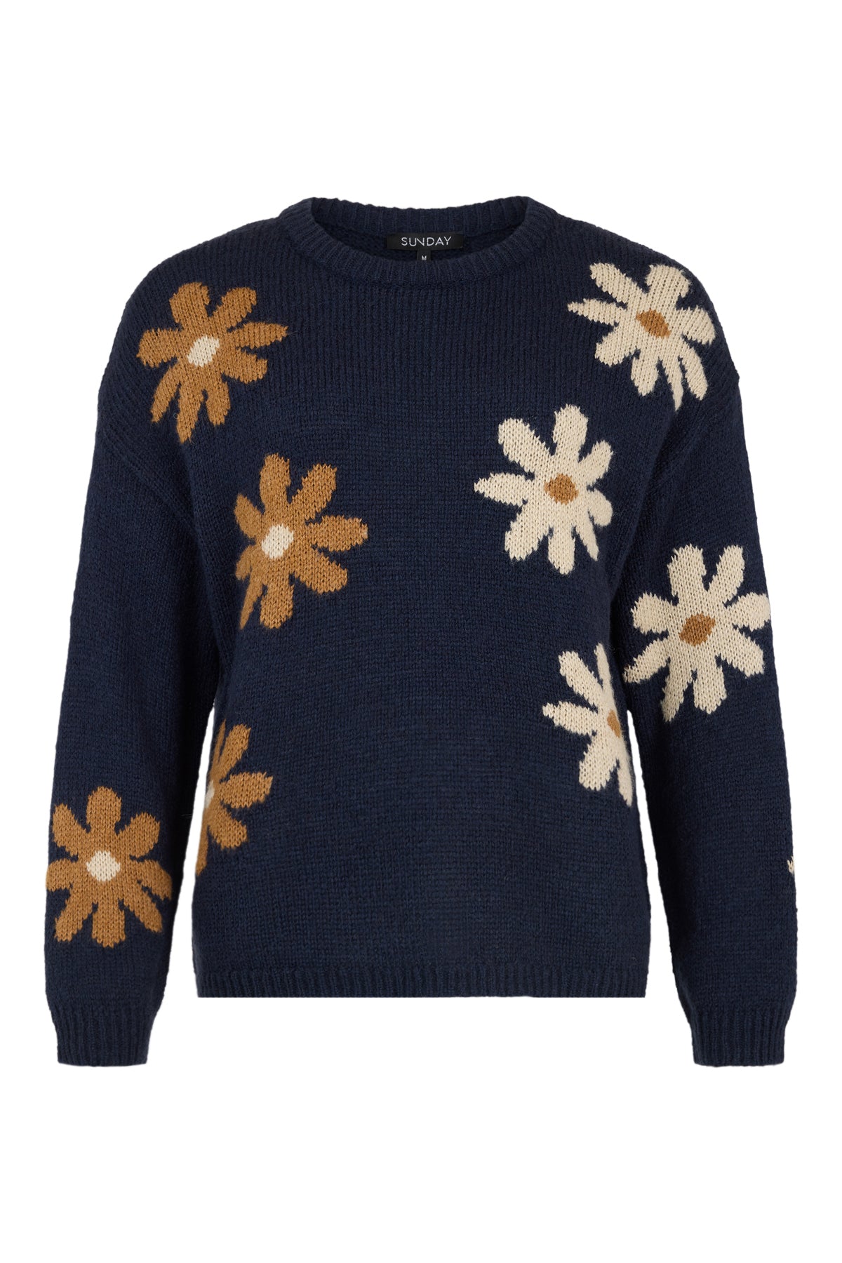 SUNDAY Daisy Round Neck Jumper - Navy