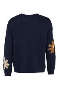 SUNDAY Daisy Round Neck Jumper - Navy