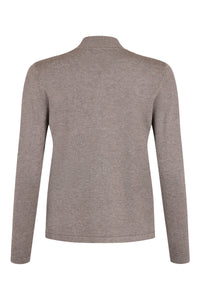 SUNDAY Tie-Neck Fine Knit Jumper – Taupe