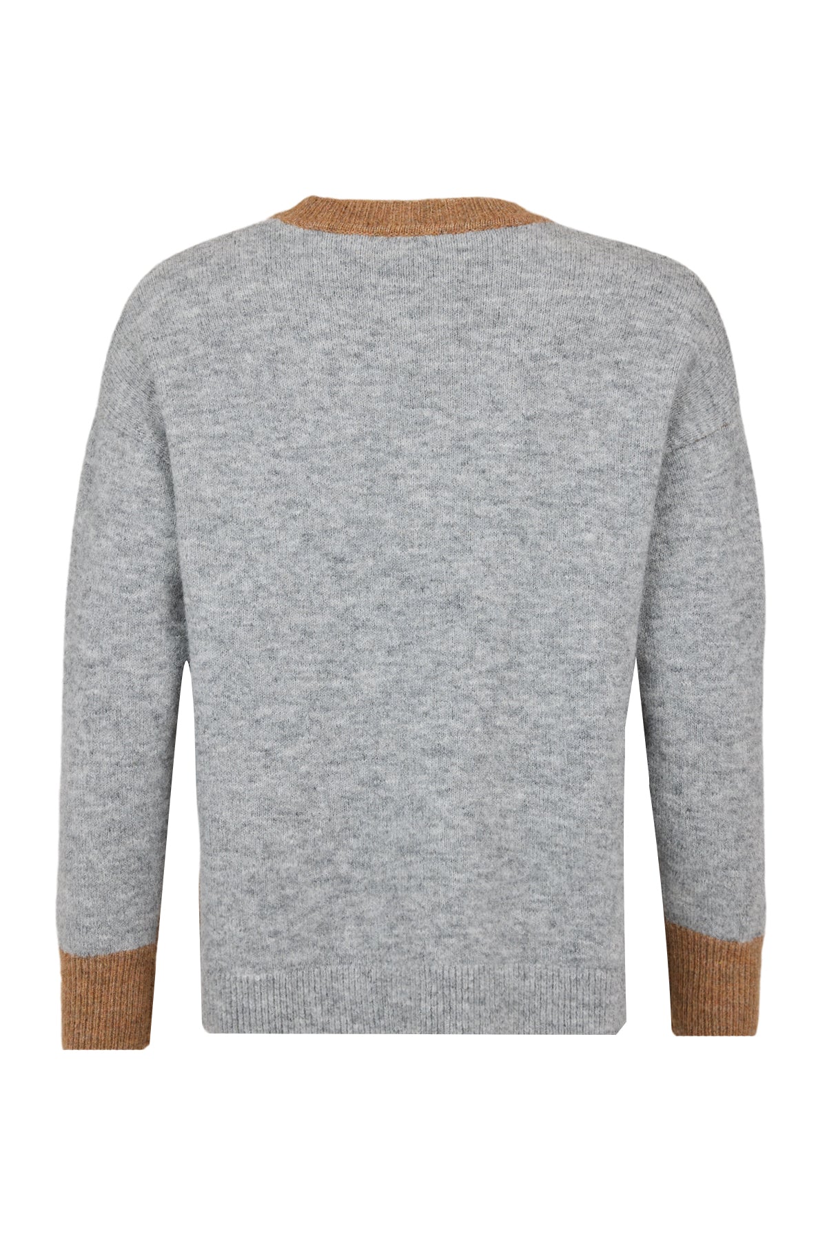 SUNDAY Two-tone Cable Detail Jumper – Camel & Grey