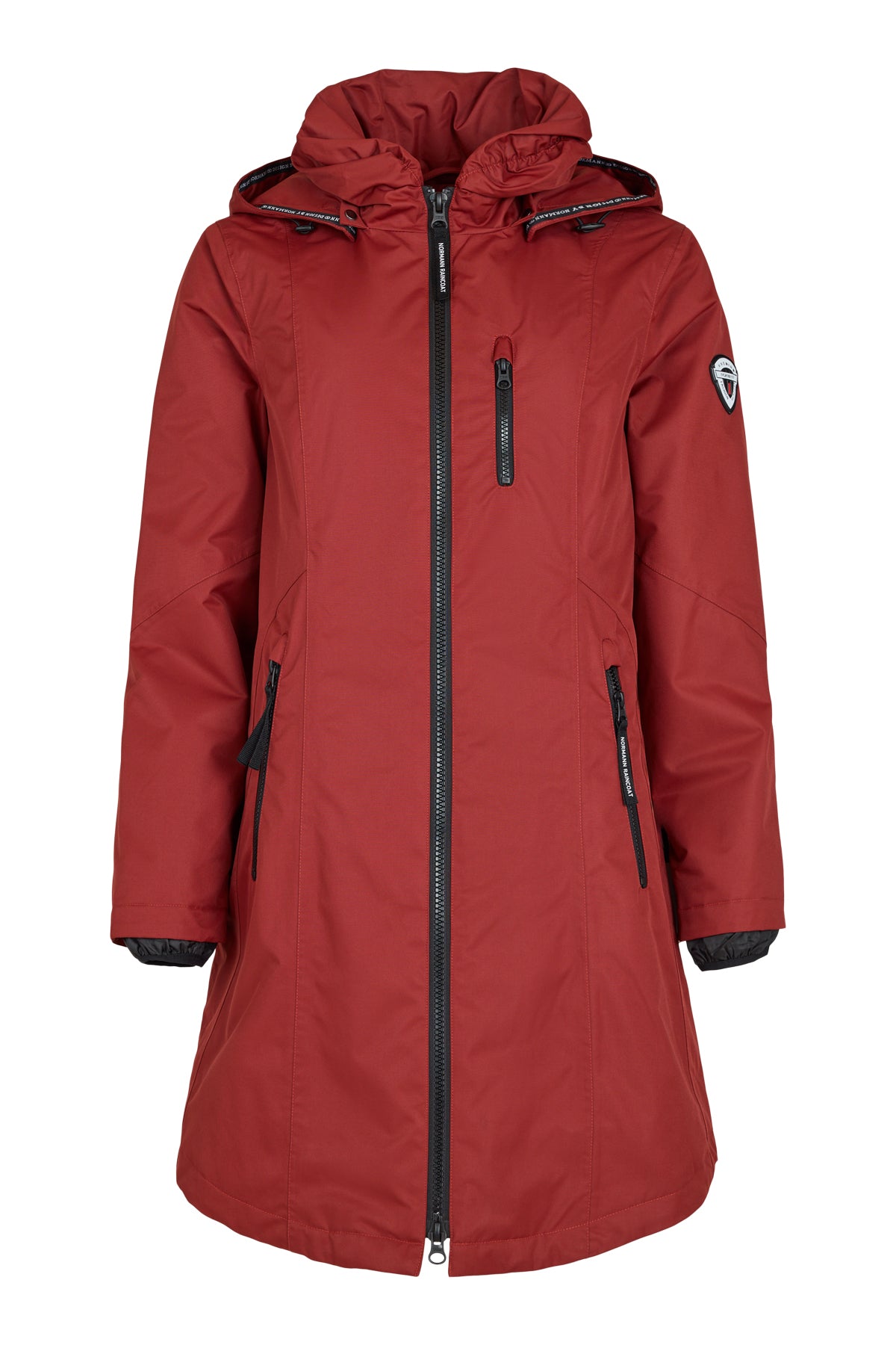 NORMANN Water Repellent Hooded Long Jacket - Burnt Orange