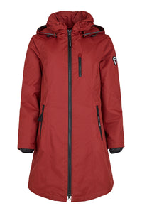 NORMANN Water Repellent Hooded Long Jacket - Burnt Orange