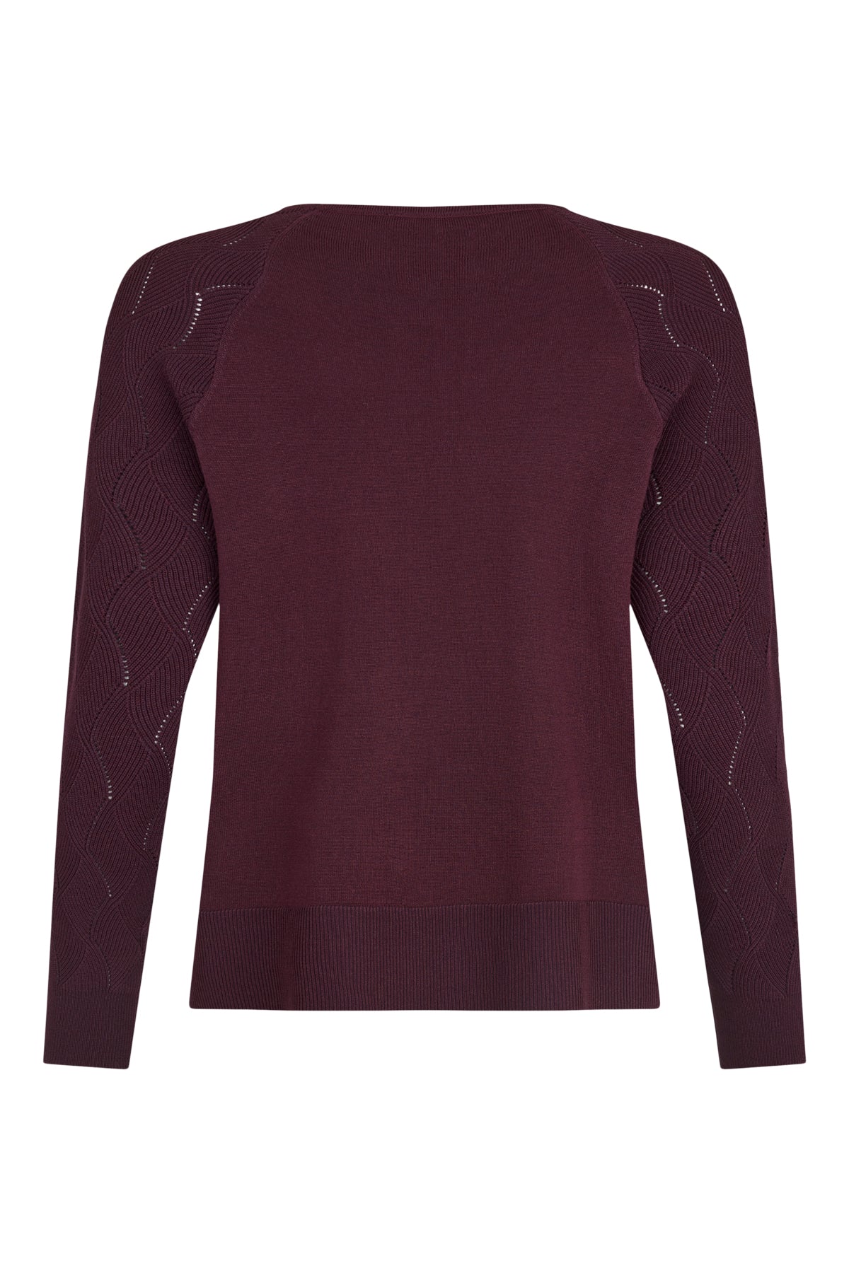 SUNDAY Textured Round Neck Jumper - Plum