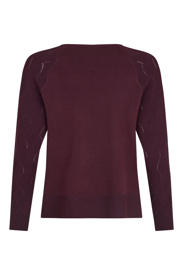 SUNDAY Textured Round Neck Jumper - Plum
