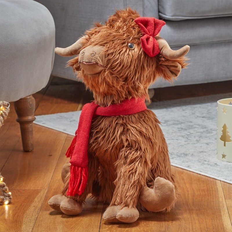 THREE KINGS Hairy Kattie Large Highland Cow Plushie 41cm
