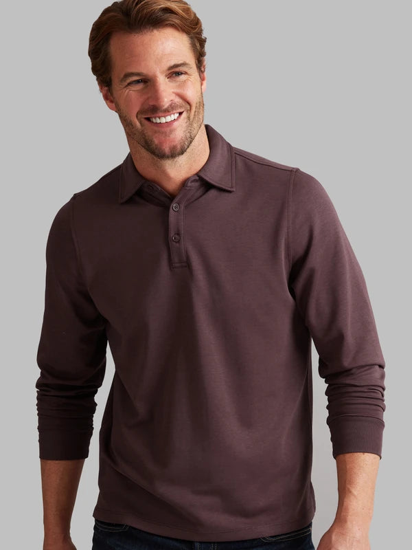 VEDONEIRE Men's Long Sleeve Polo - Acai