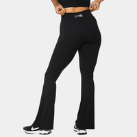 FIT PINK High Waisted Flared Leggings - Black