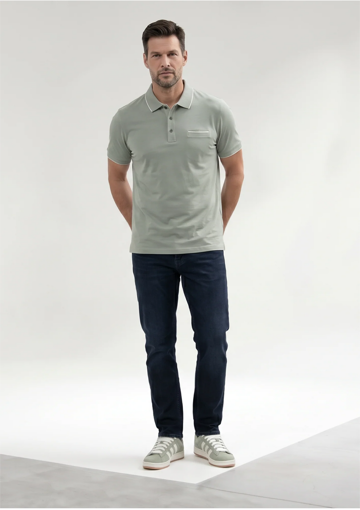 MISH MASH Tonto Short Sleeve Polo Shirt - Sage