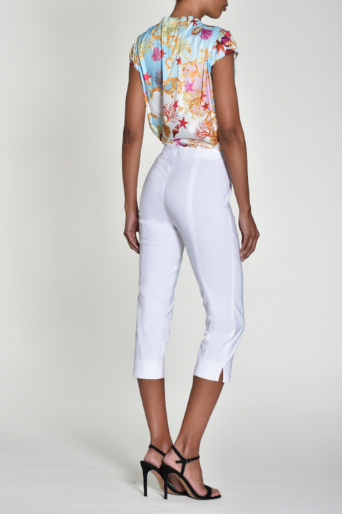 ROBELL :  Slim Fit Trousers - White