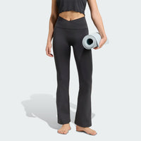 ADIDAS Women's 3-Stripes Studio All Me Flare X-Over Leggings - Black
