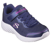SKECHERS Bounder Girly Groove Glitter Trainers - Navy