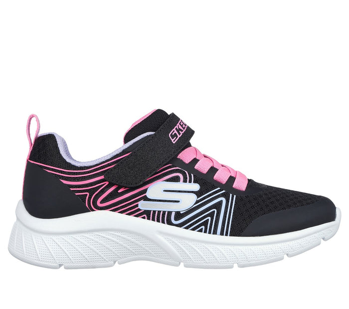 SKECHERS Girl's Microspec Plus - Swirl Sweet Trainers - Black | 303535L