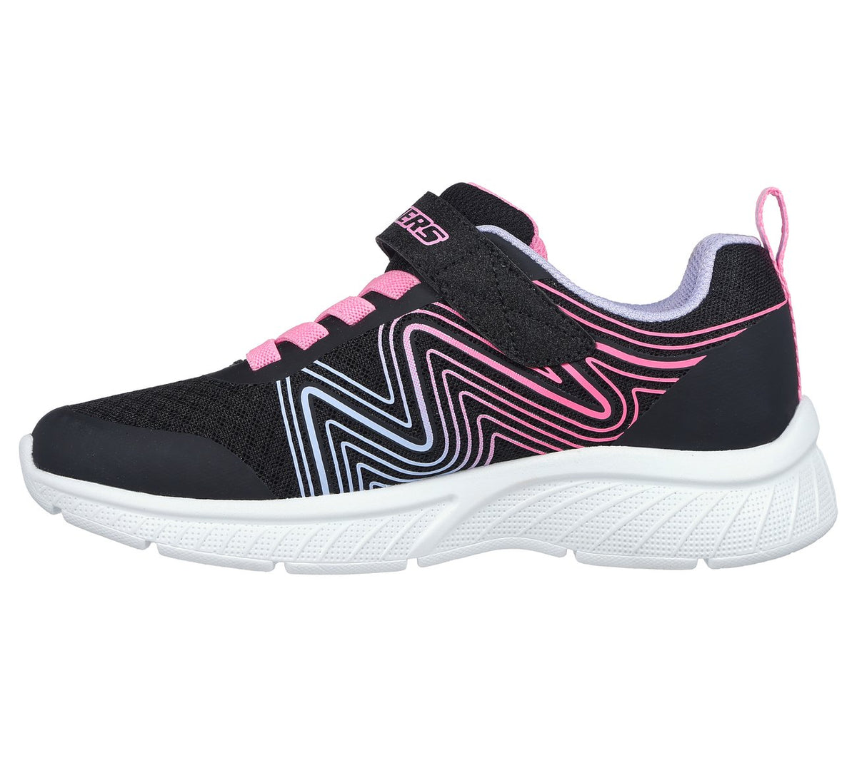 SKECHERS Girl's Microspec Plus - Swirl Sweet Trainers - Black | 303535L