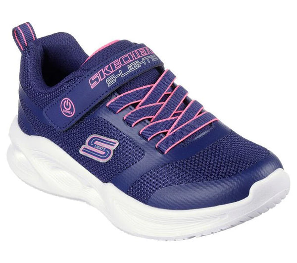 SKECHERS Girl's Sola Glow Trainers - Navy | 303715L