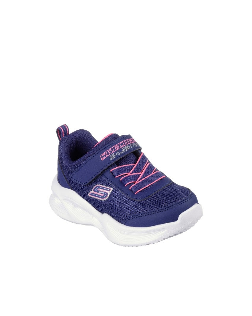 SKECHERS Girl's S-Lights Sola Glow Infant Trainers - Navy | 303715N