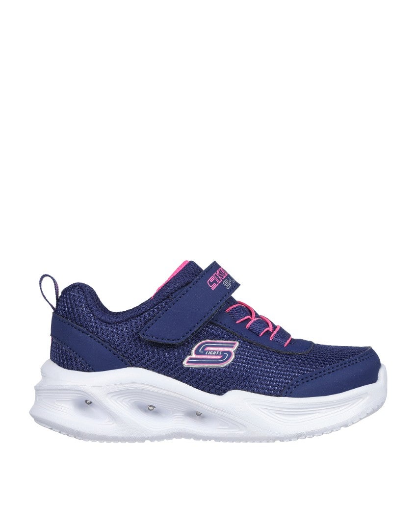SKECHERS Girl's S-Lights Sola Glow Infant Trainers - Navy | 303715N