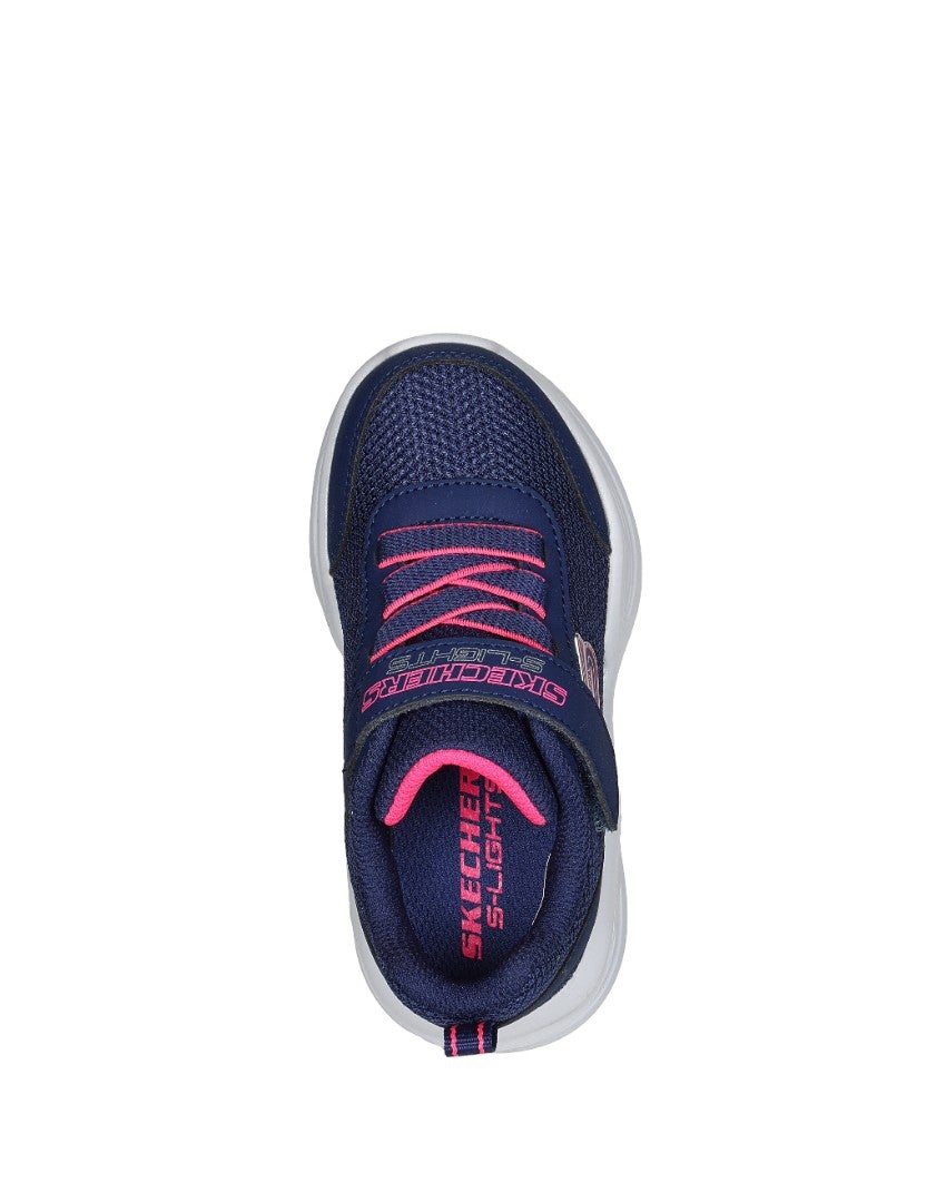 SKECHERS Girl's S-Lights Sola Glow Infant Trainers - Navy | 303715N
