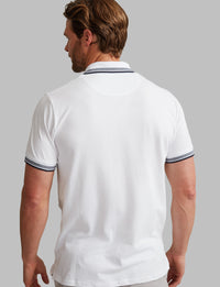 VEDONEIRE Men's Polo With Stripe Rib - White