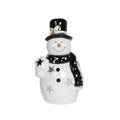 Snowman Tealight Holder in Black and White 18cm