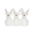Reindeer Trio White/Gold Ceramic Figurine 14cm