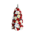 Christmas Floral Cone Tree 60cm - Red and White