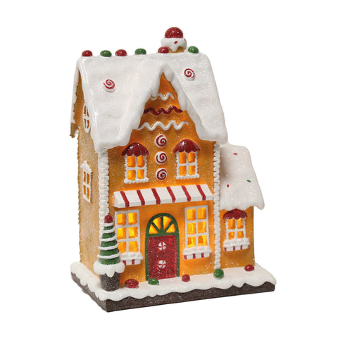 Christmas LED Light Up Gingerbread and Gum Drop Candy House 26.5cm