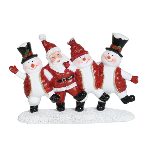 Can Can Snowman and Santa Decorative Ornament 20.5cm
