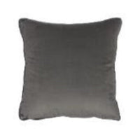 FULLSHIRE Velvet Piped Cushion - Charcoal 43x43cm
